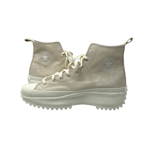 Converse Run Star Hike Platform Sneakers Men's Shoes Skate Canvas Ivory A02078C - Picture 3 of 8